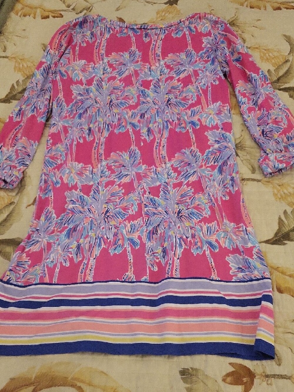Lilly Pulitzer Pink Tropical Palm Print Tee with Multicolor Accents - Picture 4 of 6
